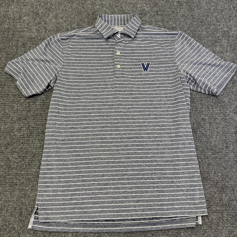 Villanova Wildcats Polo Shirt Mens Medium Blue NCAA Basketball Johnnie-O Stripe